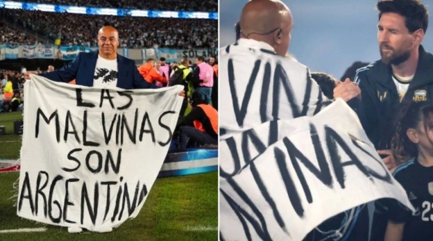Un medio británico advirtió por la bandera de Malvinas en el Monumental.