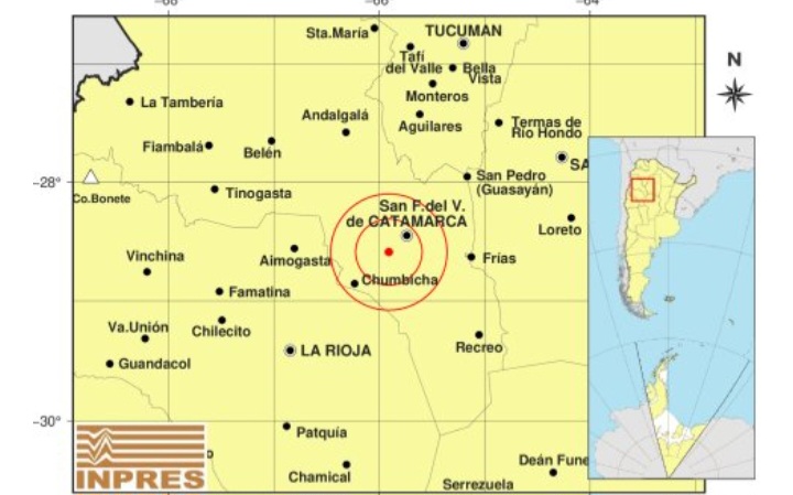 Un sismo de 3,1 grados se sintió en Catamarca.